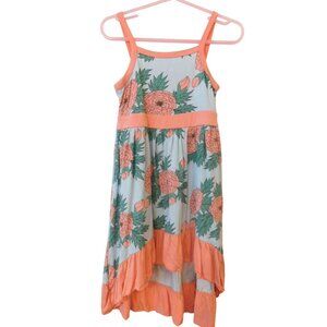 KicKee Pants Kids Girls Size 4T Spring Sky Floral Hi-Lo Maxi Sundress
